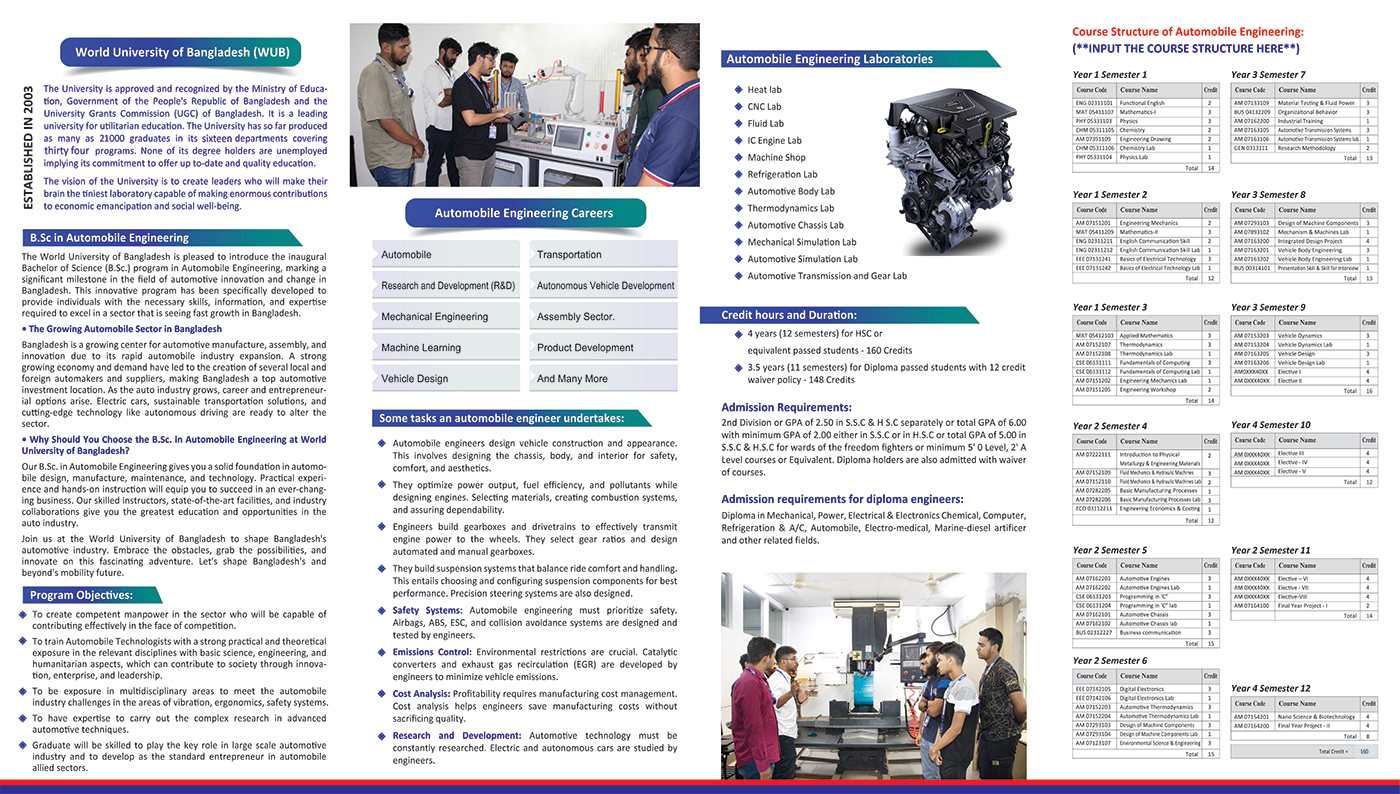 Automobile Engineering Brochure
